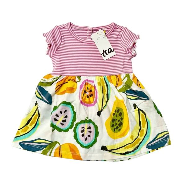 NWT Tea Collection Tropical Fruit Empire Dress 3-6m - Picture 1 of 4